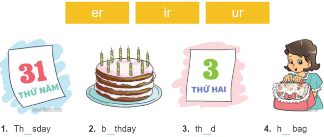 Tổng hợp bài tập Ngữ âm - Ôn hè Tiếng Anh lớp 4 1 15