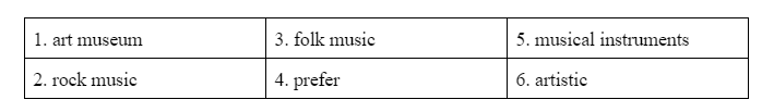Vocabulary & Grammar - Unit 4: Music and arts - SBT Tiếng Anh 7 Global Success 1 2